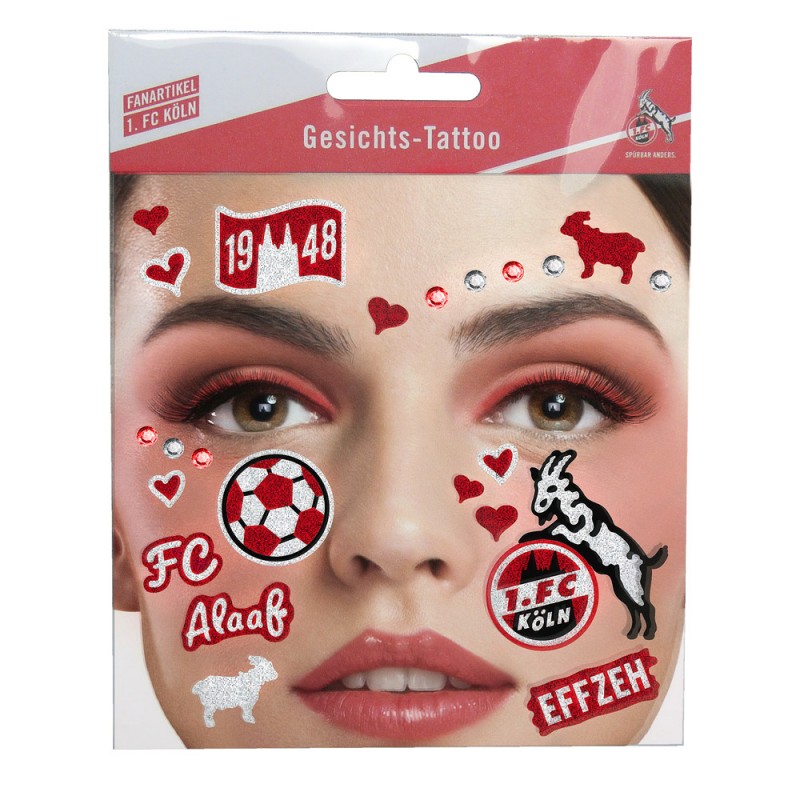 1 Fc Koln Gesichts Tattoo Aufkleber Tattoo Temporare Tattoos Plus Lesezeichen I Love Koln New Fancorner