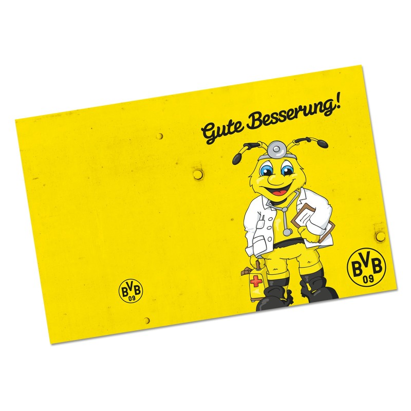 Borussia Dortmund Grußkarte Gute Besserung, Karte Emma BVB 09 - plus